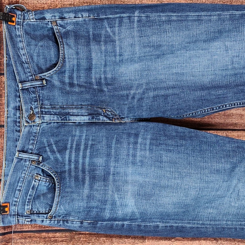 38x32 Vtg Straight Fit Original Red Tag Light Distressed Blue Jeans - Picture 11 of 16